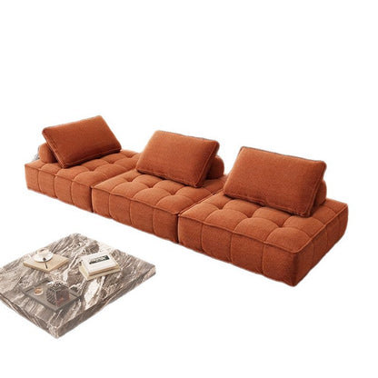 Piemonte tofu cube chenille fabric compression sofa - modular, freestanding, and perfect for small spaces