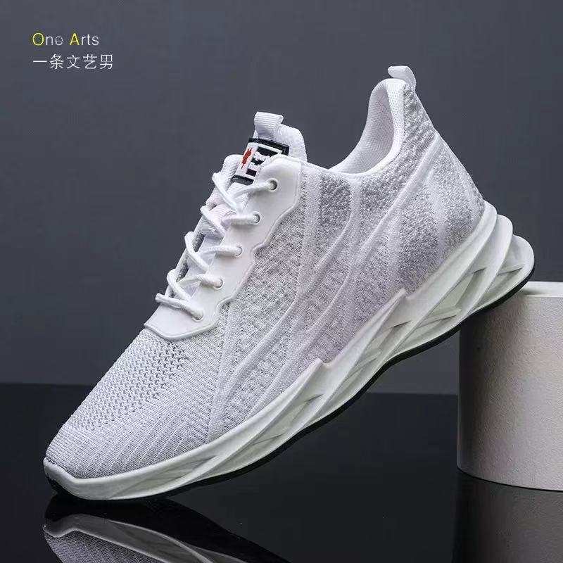 Cross-border men's shoes: new korean style fashionable men's shoes, breathable flyknit yeezy sneakers, soft sole athletic casual trendy shoes - wholesale