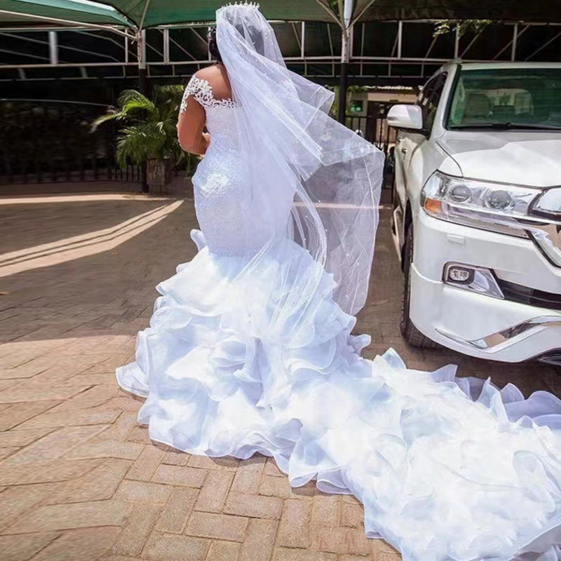 2026 african bridal wedding dress, plus size mermaid wedding gown, mermaid train wedding dress