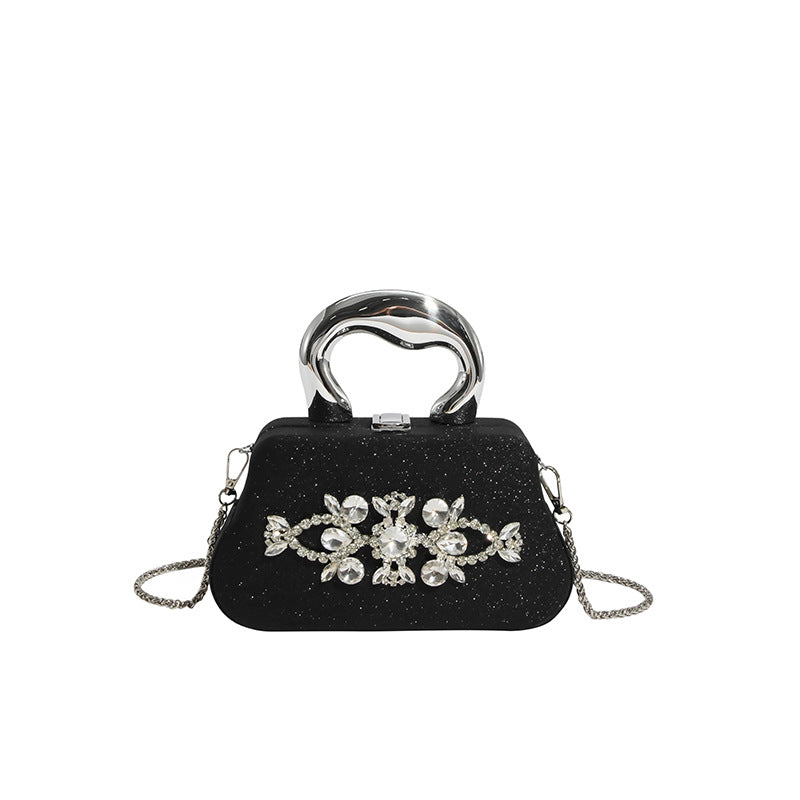 New rhinestone evening dress handbag - shoulder bag, crossbody box bag - elegant party evening clutch