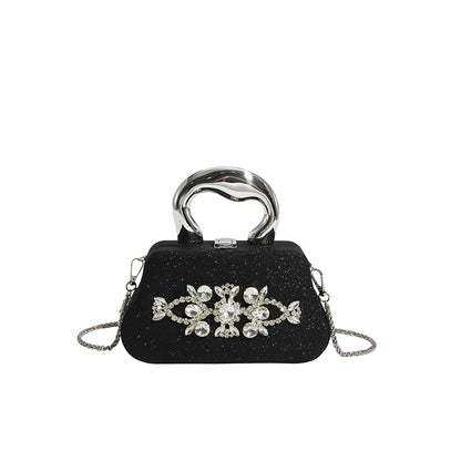 New rhinestone evening dress handbag - shoulder bag, crossbody box bag - elegant party evening clutch