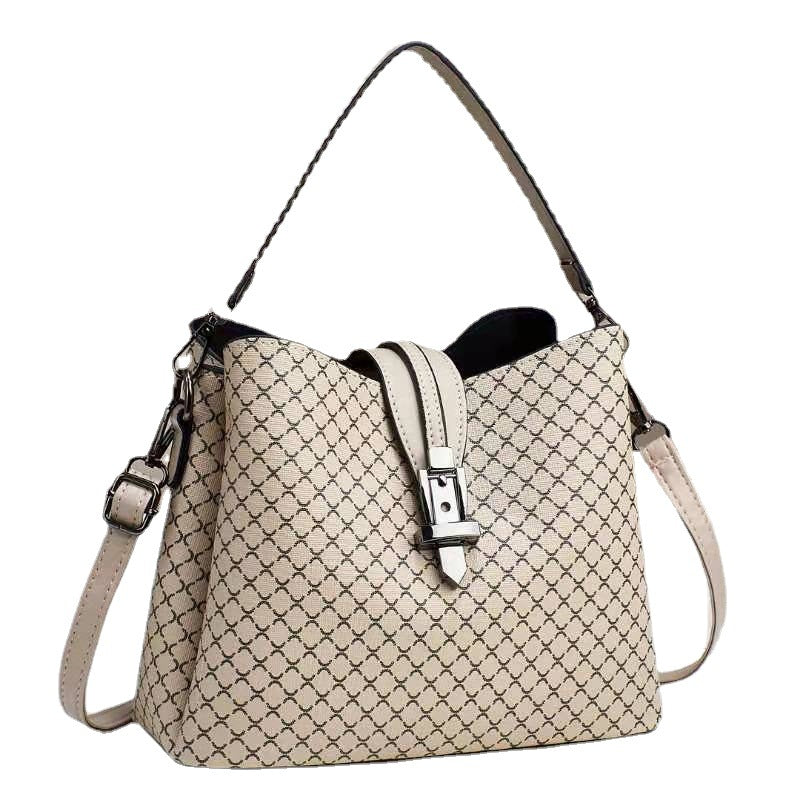 Large-capacity bag for women 2026new arrivaltrendyniche styleaccessible luxury texture bucket bagfashioncontrast colorwork clothing shoulder bag