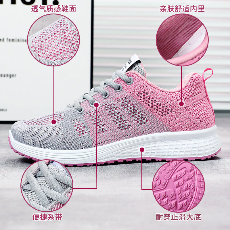 Women's spring new arrivals: plus size athletic shoes, cross-border dropshipping, mesh sneakers, fashionable and versatile flats, soft sole casual shoes