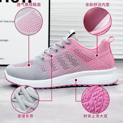 Women's spring new arrivals: plus size athletic shoes, cross-border dropshipping, mesh sneakers, fashionable and versatile flats, soft sole casual shoes