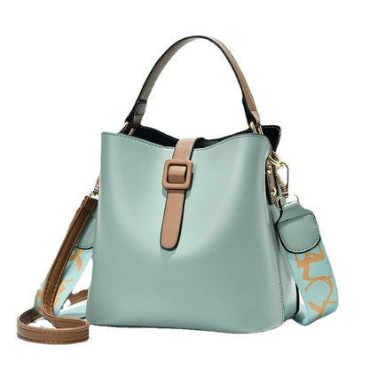 2026 new korean style minimalist women's shoulder bag pu large capacity fashion tote bucket bag - dropshipping available