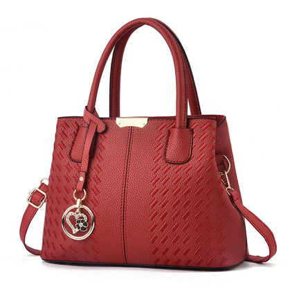 【british mary】2026 new trendy fashion soft leather embroidered middle-aged mom bag cross-border women's handbag