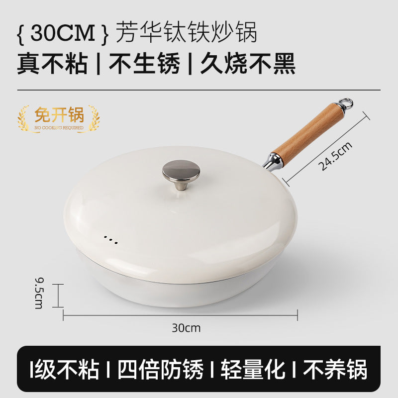 New arrival titanium series for home multifunctional soup pot multi-layer ceramic glazed frying pan high-looking titanium milk pot