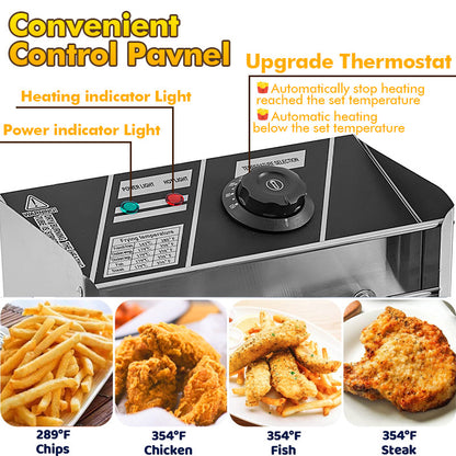 European standard electric deep fryer - commercial grade, large capacity - ideal for french fries, chicken wings, drumsticks, and dough sticks - stainless steel, perfect for street vendors