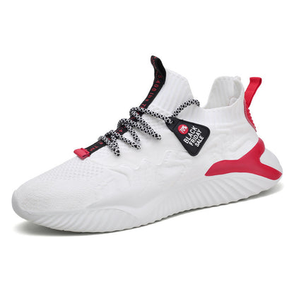 Men's spring 2025 new korean style casual shoes, flyknit breathable yeezy sneakers, trendy running athletic shoes for men