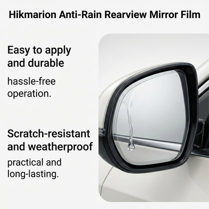 Hikmarion car rearview mirror rainproof sticker to relieve water hanging on the mirror surface and keep the driving vision clear in rainy days