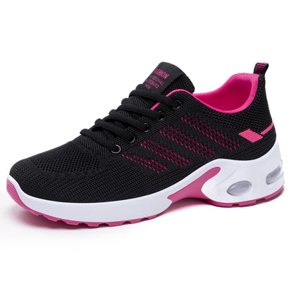 Women's athletic shoes, small-batch custom manufacturing, cross-border shoes, air-cushioned soft-soled running shoes, fly-knit breathable mesh shoes