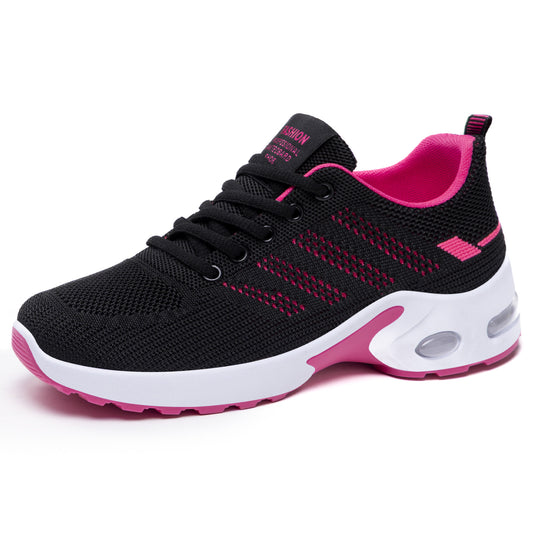 Women's athletic shoes, small-batch custom manufacturing, cross-border shoes, air-cushioned soft-soled running shoes, fly-knit breathable mesh shoes