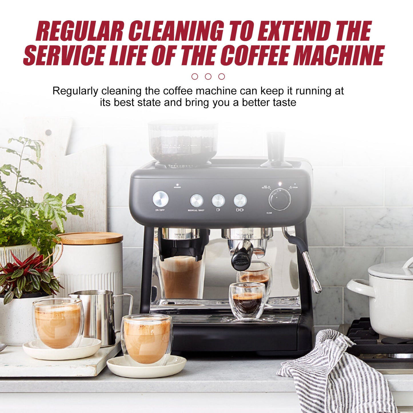 Jaysuing coffee machine cleaning tablets, coffee machine cleaning coffee stains, maintenance filter cleaning effervescent tablets