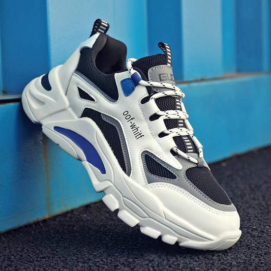 Low-top sneakers for men, new for fall/winter 2025. student-style chunky sneakers, breathable fly-knit design, trendy korean style running shoes - wholesale