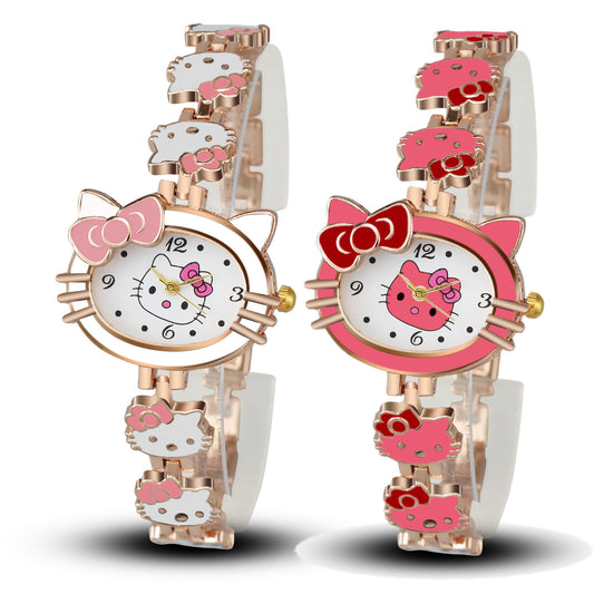 Trendy hello kitty cartoon watch for women, students, and girls - cute bracelet watch - in stock & wholesale