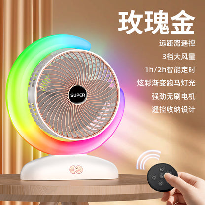 New arrival smart desktop fan usb rechargeable fan remote control timing desktop circulation fan mini handheld xiaofan