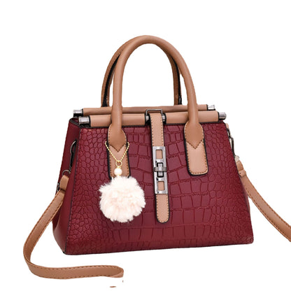Women's bag 2026 new european and american crocodile pattern handbag elegant fashion large capacity trendy shoulder crossbody bag - dropshipping available