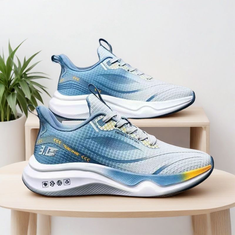 Men's new korean style breathable casual sneakers - trendy youth fashion soft sole lightweight flyknit running shoes