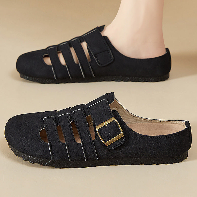 Women's shoesversatilesummernew arrival birkenstock shoescut out fishbone slippersoutwearclassy half slippers breathable sandals