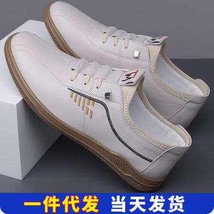 Soft sole leather shoes men's lightweight slip-on driving shoes all season fashion business casual shoes waterproof leather shoes for men