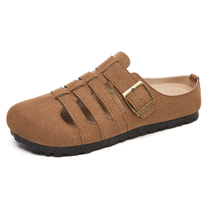 Women's shoesversatilesummernew arrival birkenstock shoescut out fishbone slippersoutwearclassy half slippers breathable sandals