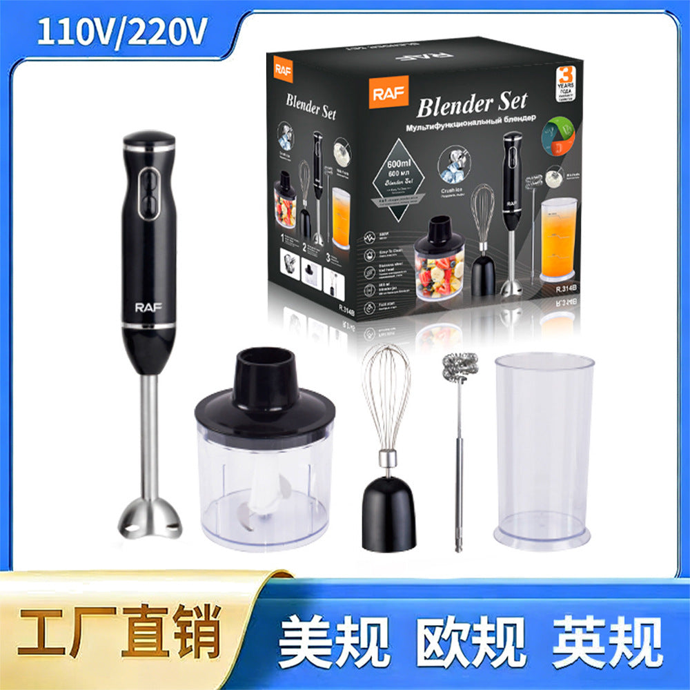 Cross-border blender - home kitchen food processor, juicer, stainless steel blade, multifunctional handheld food stick