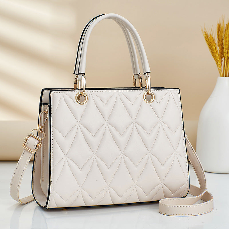 Women's bag 2026 new korean style diamond pattern ladies tote bag large capacity casual women's bag fashionable casual mom bag
