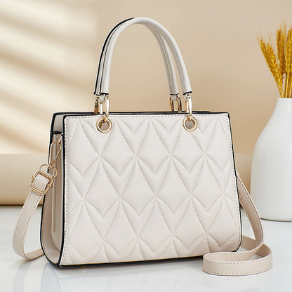 Women's bag 2026 new korean style diamond pattern ladies tote bag large capacity casual women's bag fashionable casual mom bag
