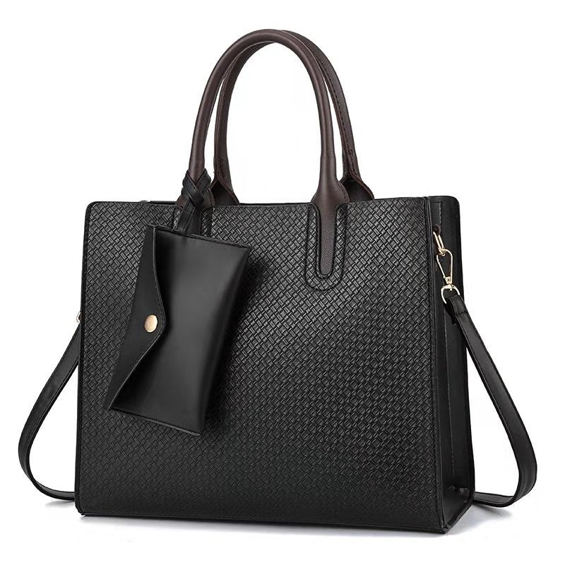 Women's handbag 2026 winter new european and american style woven texture tote crossbody shoulder bag middle-aged mom bag trendy women's bag