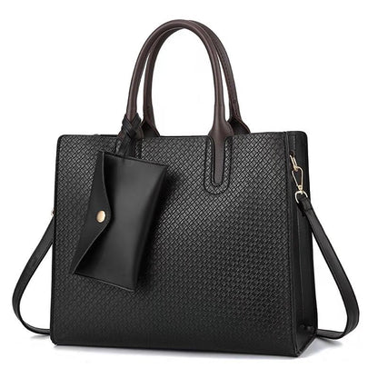 Women's handbag 2026 winter new european and american style woven texture tote crossbody shoulder bag middle-aged mom bag trendy women's bag