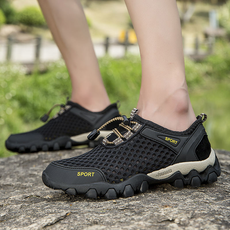 Breathable mesh water shoes - 2025 new summer outdoor hiking & trekking shoes - hollow-out river tracing shoes - anti-slip men's shoes