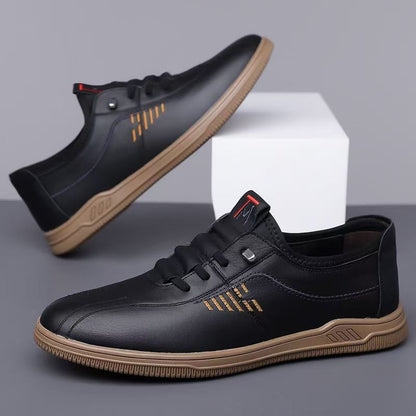 Soft sole leather shoes men's lightweight slip-on driving shoes all season fashion business casual shoes waterproof leather shoes for men