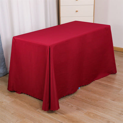 Tablecloth wedding event stall meeting engagement tablecloth red long table wholesale rectangular white polyester tablecloth