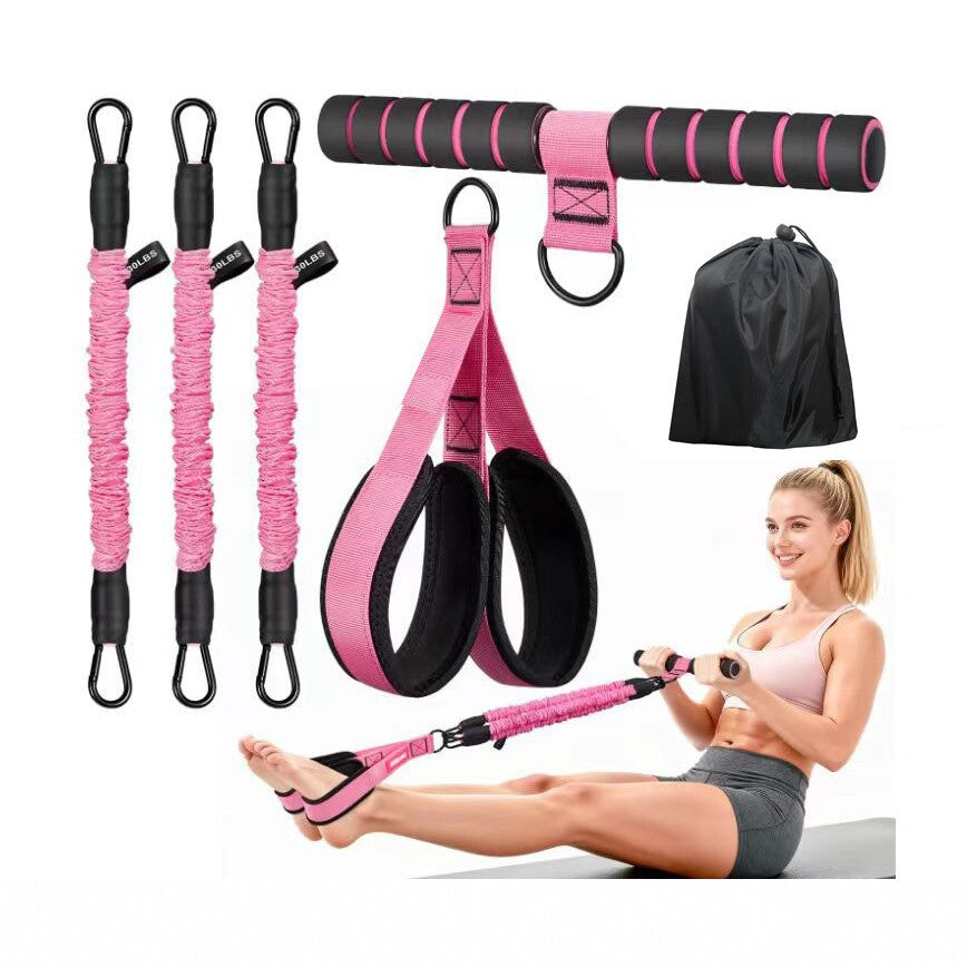 Cross-border new arrival pedal tensioner sit-up auxiliary fitness device for home elastic rope leg beauty shoulder training set