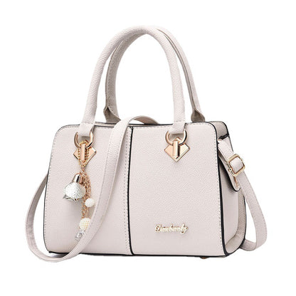 2026 winter solid color fashion handbag pu women's bag stylish shoulder bag middle-aged mom bag crossbody bag - dropshipping available