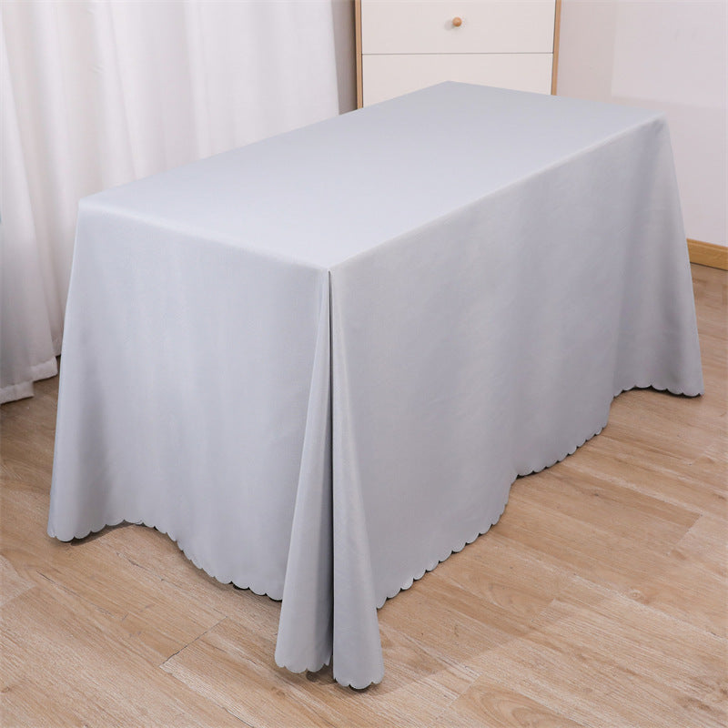 Tablecloth wedding event stall meeting engagement tablecloth red long table wholesale rectangular white polyester tablecloth