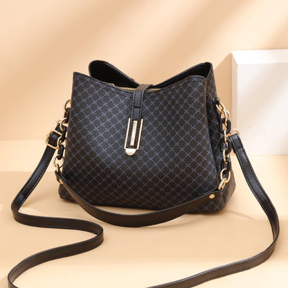 2024 new casual fashion retro print shoulder bucket bag - simple, trendy, and chic crossbody bucket bag