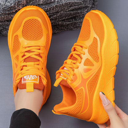 Women's spring breathable sneakers - thick-soled, height-boosting, comfortable, versatile casual shoes - stylish low-cut flats