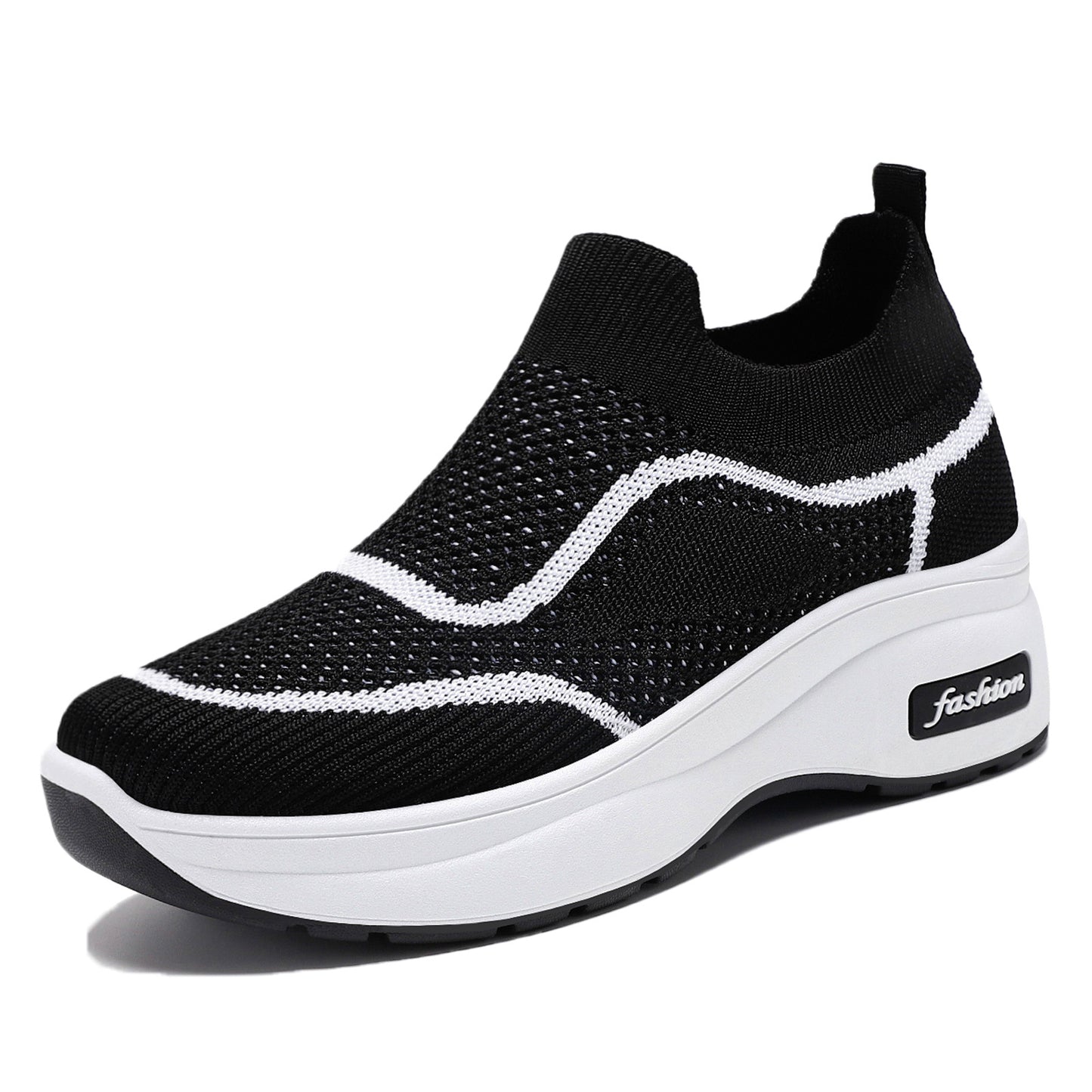 Women's fall collection: new chunky sole casual shoes - soft, comfortable, height-boosting, versatile flats with breathable flyknit upper