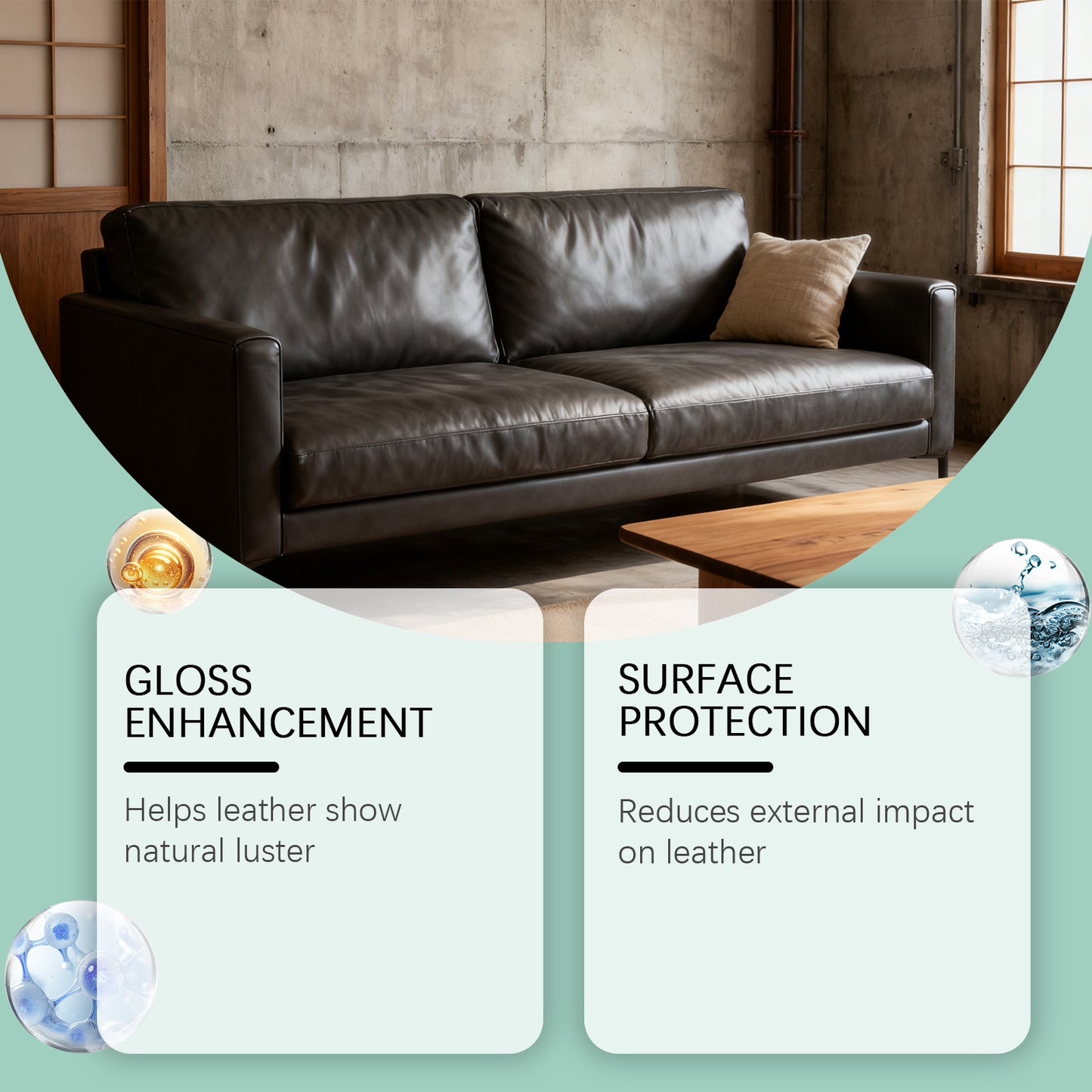 Brunizo Leather Furniture Care Cream, Leather Furniture Maintenance Clean Sofa Polish Cleaning Care Oil