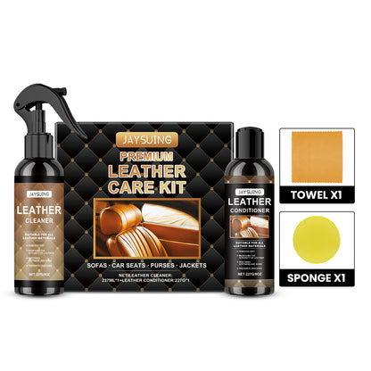 JAYSUING leather care set, leather sofa jacket, leather shoes wallet, cleaning and decontamination maintenance care
