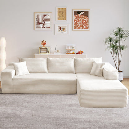 [cross-border] l-shaped compression sofa high rebound installation-free living room bedroom multi-functional modular sofa corduroy