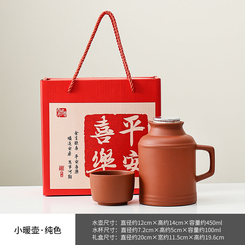 Zhuni purple sand small thermos office mug with lid for home creative stewing teapot cup large capacity tea cup