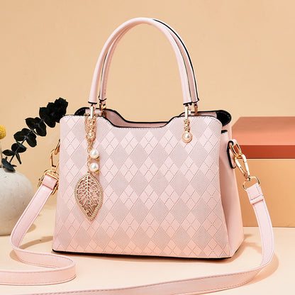 Women's handbag tote 2026 diamond quilted embossed solid color minimalist large capacity commuter fashion shoulder crossbody bag - dropshipping available