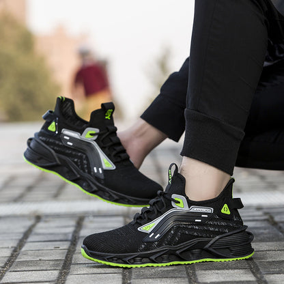 Customizable cross-border men's shoes: 2024 new men's athletic shoes, korean style flyknit breathable running shoes, blade shoes