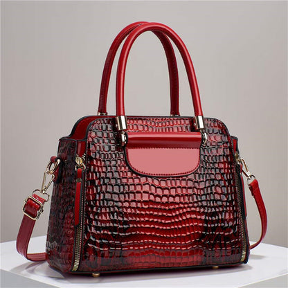 Women's bag 2026 new style trendy fashion large capacity crocodile embossed handbag shoulder bag crossbody bag