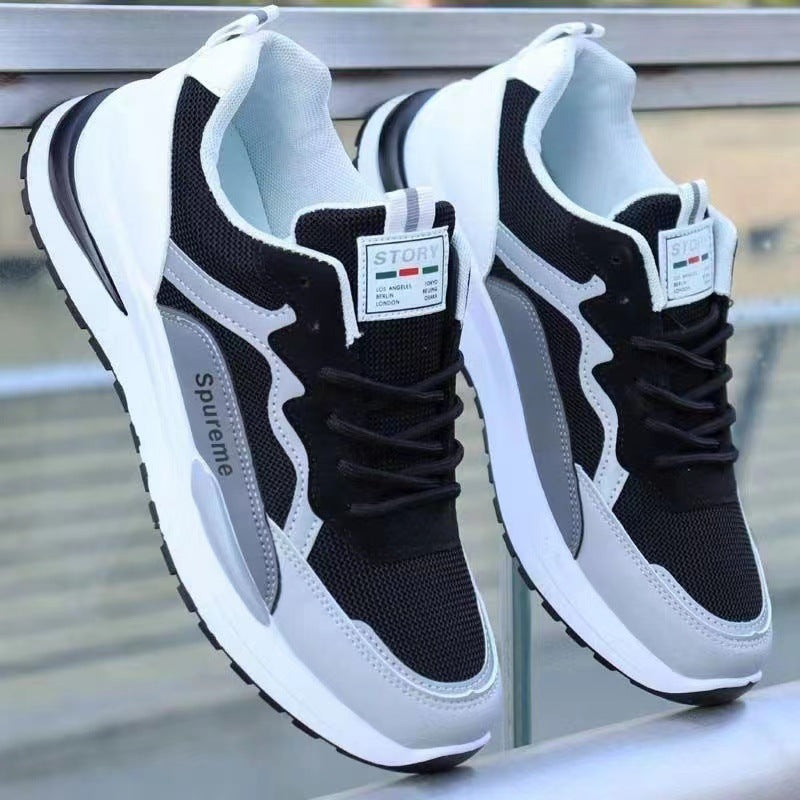 Breathable dad shoes for men, spring/summer 2025 collection: korean style fashionable casual sneakers, soft sole, lightweight mesh, trendy footwear