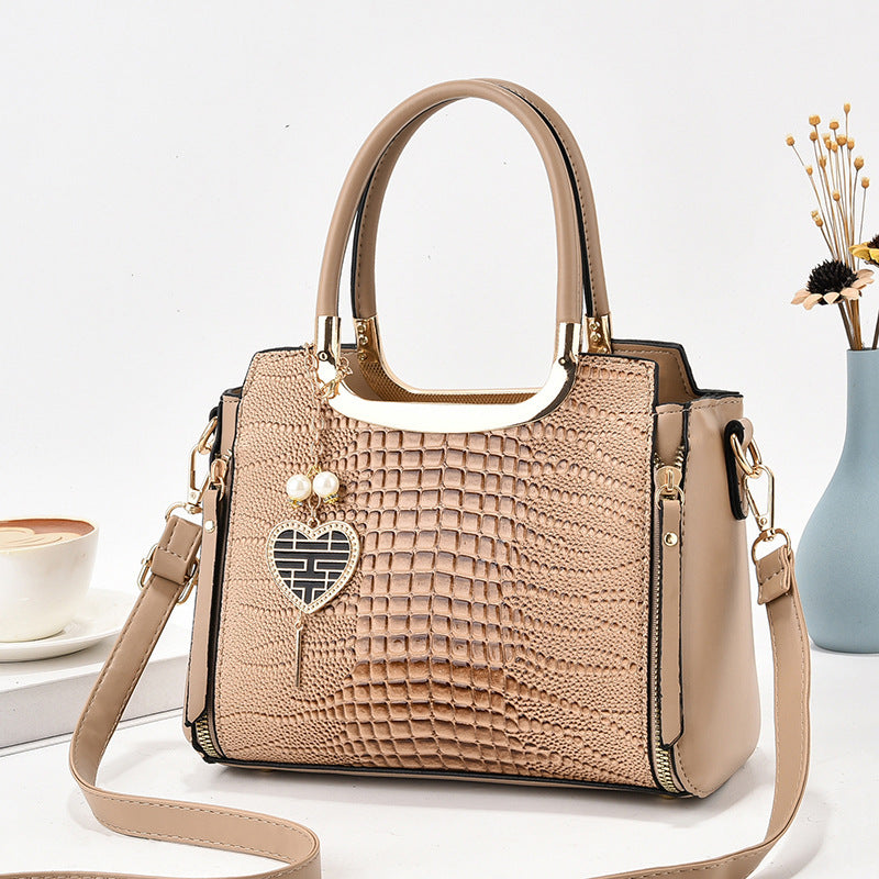 Handbag 2025 winter new trendy fashion crocodile pattern simple elegant stylish shoulder bag crossbody bag tote bag