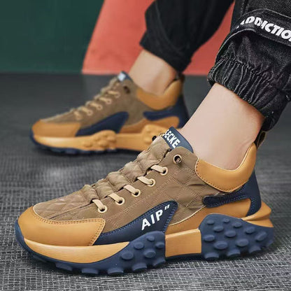 Cross-border men's shoes 2026 new Korean style low-top running shoes trendy non-slip thick-soled dad shoes breathable sports shoes