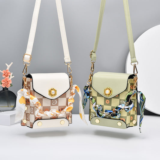 Trendy & chic girl's phone bag - 2026 new arrival: stylish crossbody bag, unique plaid coin purse - dropshipping available